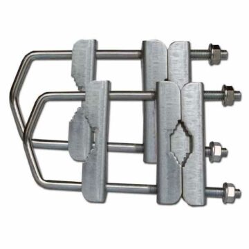 Doppelmastschelle 2er Set Stahl verzinkt Sat Mast Schelle bis 60 mm Mastschelle