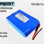 12V 6Ah LiFePO4 flach mit BMS EREMIT