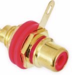 Cinch-Einbaubuchse, rot, 8 mm